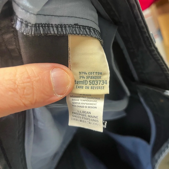 LL Bean Favorite Fit Gray Cropped Pants Womens 14R stretch Casual cute 1326 - Picture 9 of 10